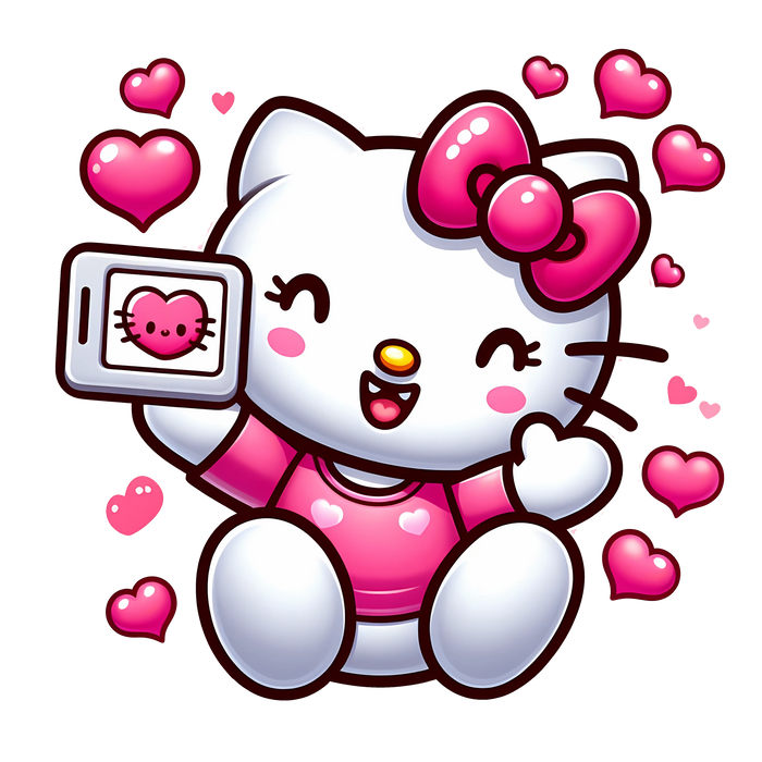 Hello Kitty Smile Valentine's Day Design pressed on a garment
