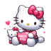 Hello Kitty Valentine's Day Heart Design - DTF Ready To Press