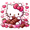 Hello Kitty Valentine's Day Chocolate Design - DTF Ready To Press