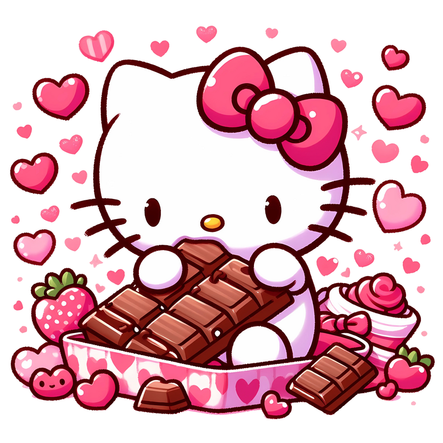 Hello Kitty Valentine's Day Chocolate Design | DTF Dallas