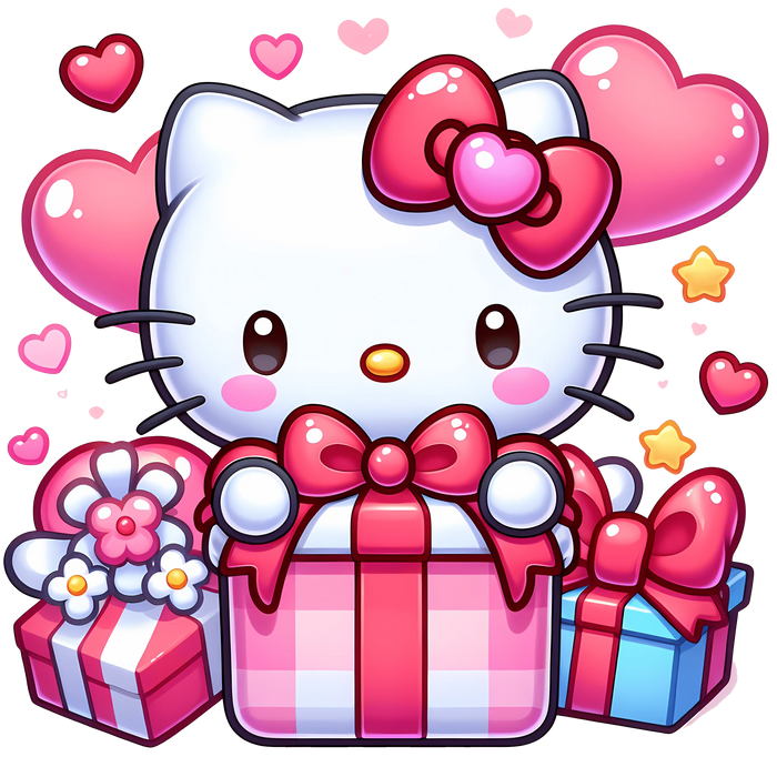 Hello Kitty Couple Gift Design pressed on a garment