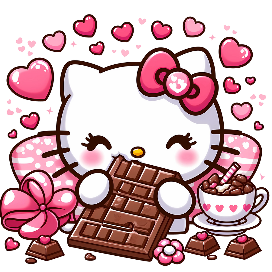 Hello Kitty Love Chocolate Valentine's Design | DTF Dallas
