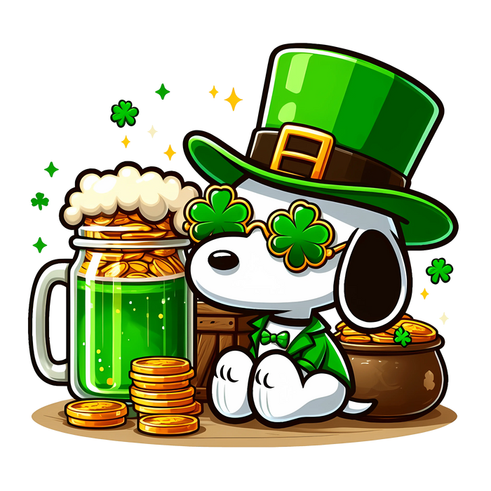 St. Patrick's Day Best Friend to Charlie Brown pressed on a garment