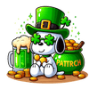 Patricks Day Snoopy Bear Design - DTF Ready To Press