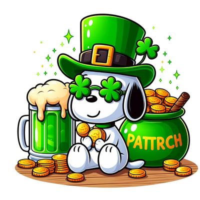 Patricks Day Snoopy Bear Design - DTF Ready To Press - DTF Dallas 