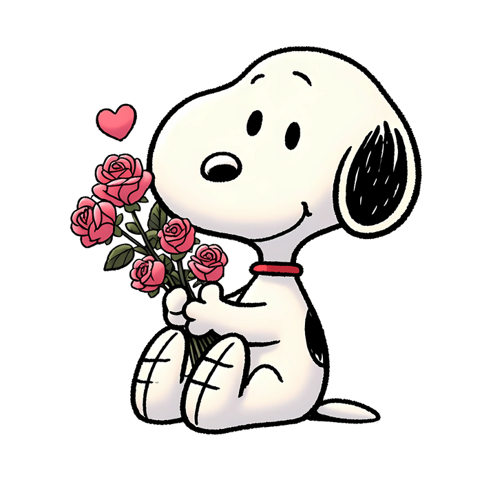 Snoopy and Rose Valentine's Day Design V1 pressed on a garment