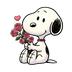 The Peanuts Snoopy And Rose Valentine's Day Design - DTF Ready To Press