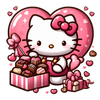 Hello Kitty Chocolate Love Design - DTF Ready To Press