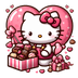 Hello Kitty Chocolate Love Design - DTF Ready To Press