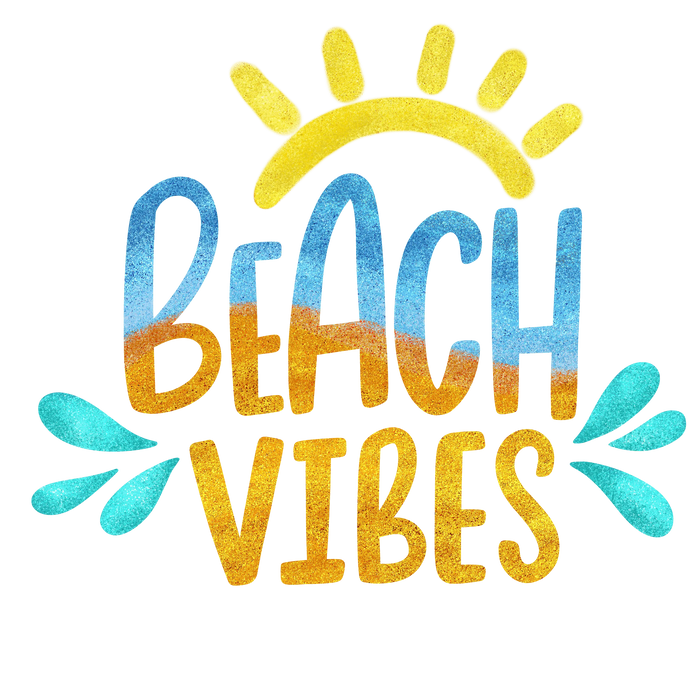 Beach Vibes Design pressed on a garment