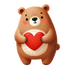 Bear Holding A Big Red Heart Design | DTF Dallas - DTF Dallas 