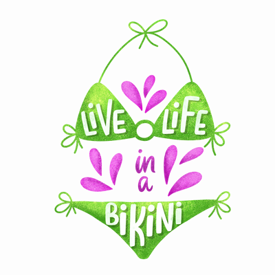 Live Life In A Bikini Design - DTF Ready To Press - DTF Dallas 