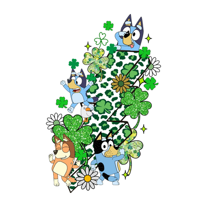 Patrick's Day Bluey Lightning  - DTF Ready To Press - DTF Dallas 