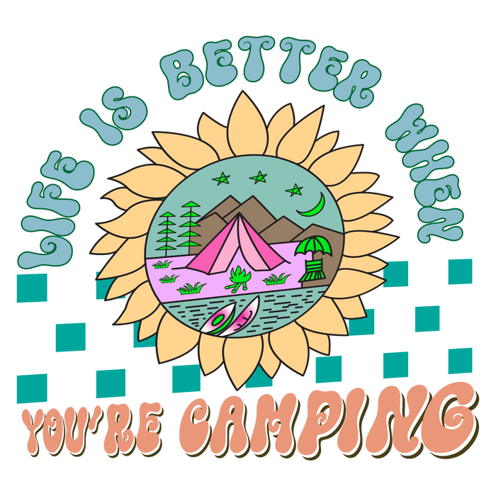 Camping Vibes Design  Mountain Air Collection pressed on a garment