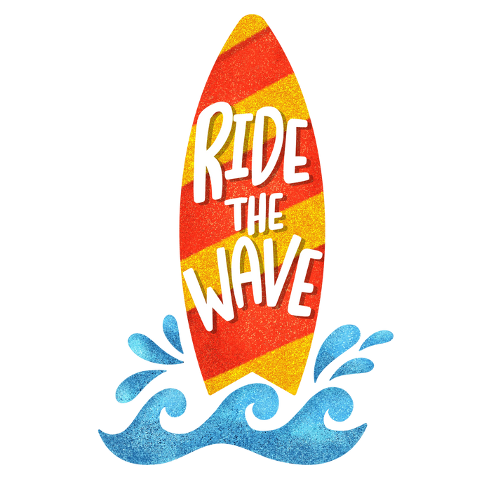 Ride The Wave Design pressed on a garment