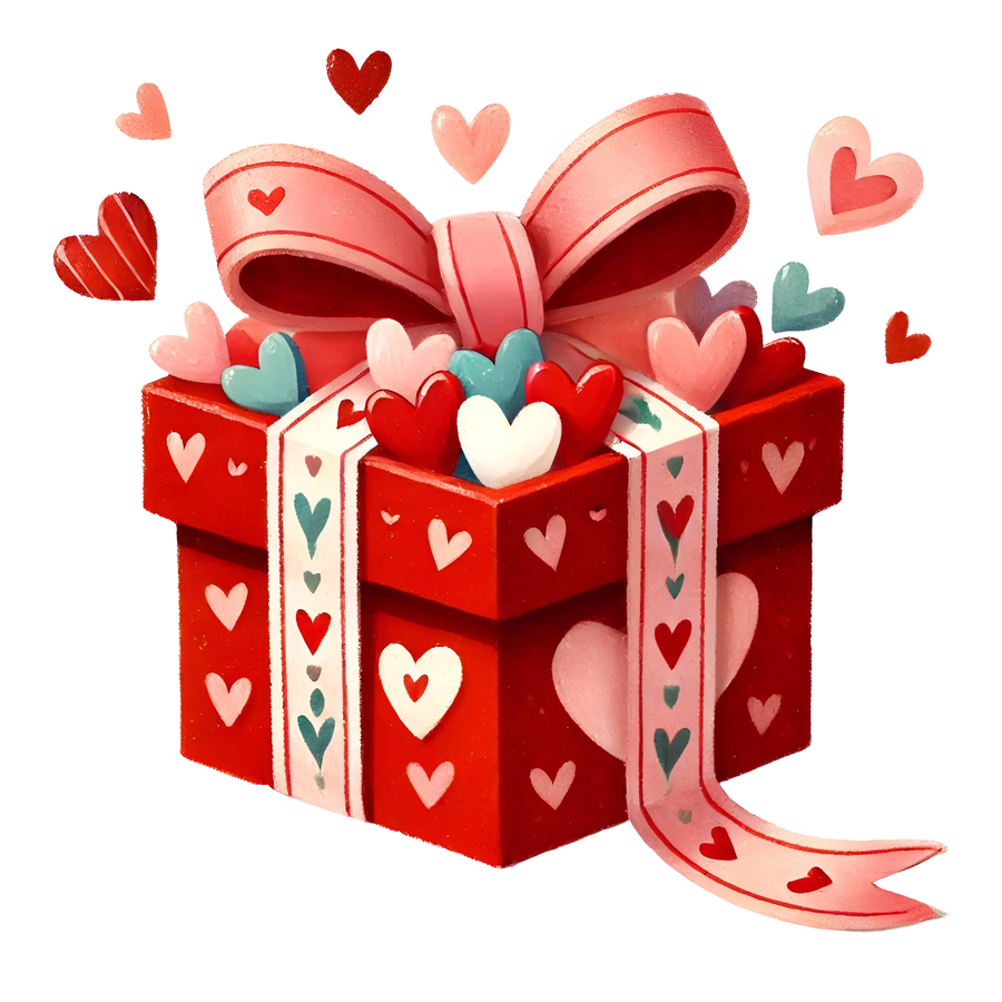 Box With Hearts Design | DTF Dallas