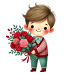 Boy Holding A Bouquet Flower Design | DTF Dallas