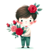 Couple Boy Holding A Bouquet Flower Design | DTF Dallas - DTF Dallas 