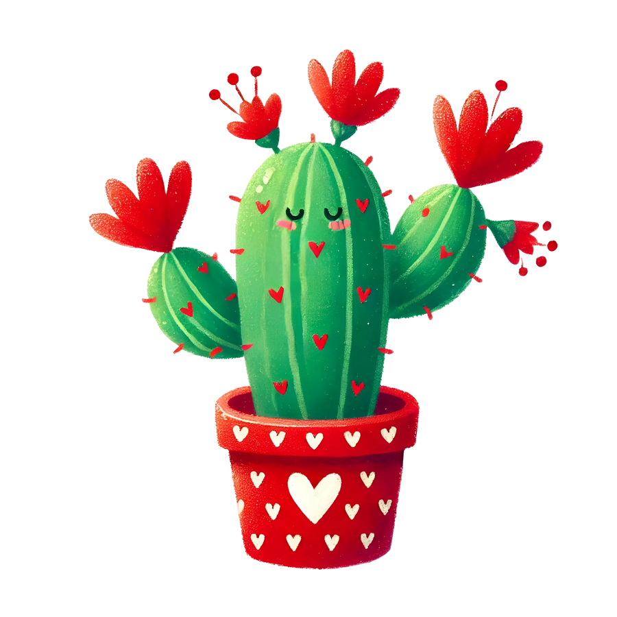 Valentine's Day Cactus Design | DTF Dallas