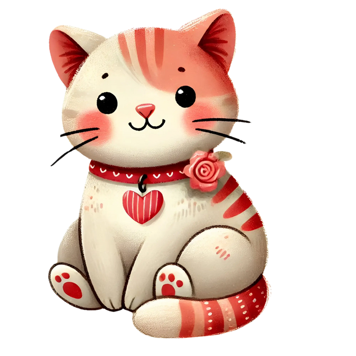 Valentine's Day Cat Lover Design pressed on a garment