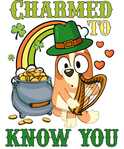 Charmed To Know You Patrick's Day Bluey - DTF Ready To Press - DTF Dallas 