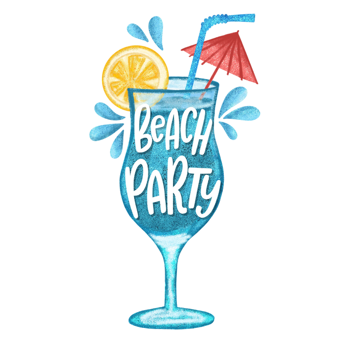 Beach Party Design  Shoreline Collection pressed on a garment