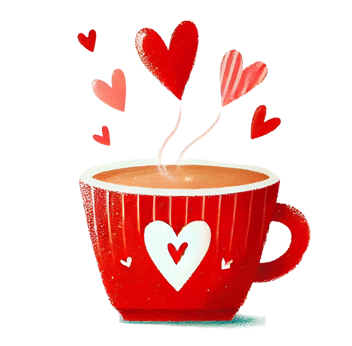 Valentine's Day Coffee Lover pressed on a garment
