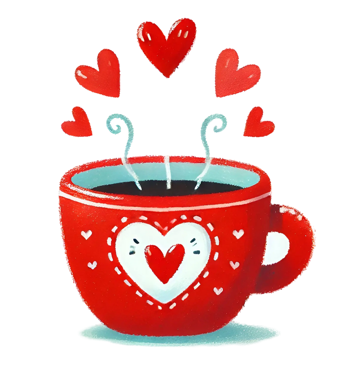 Valentine's Day Hot Chocolate pressed on a garment