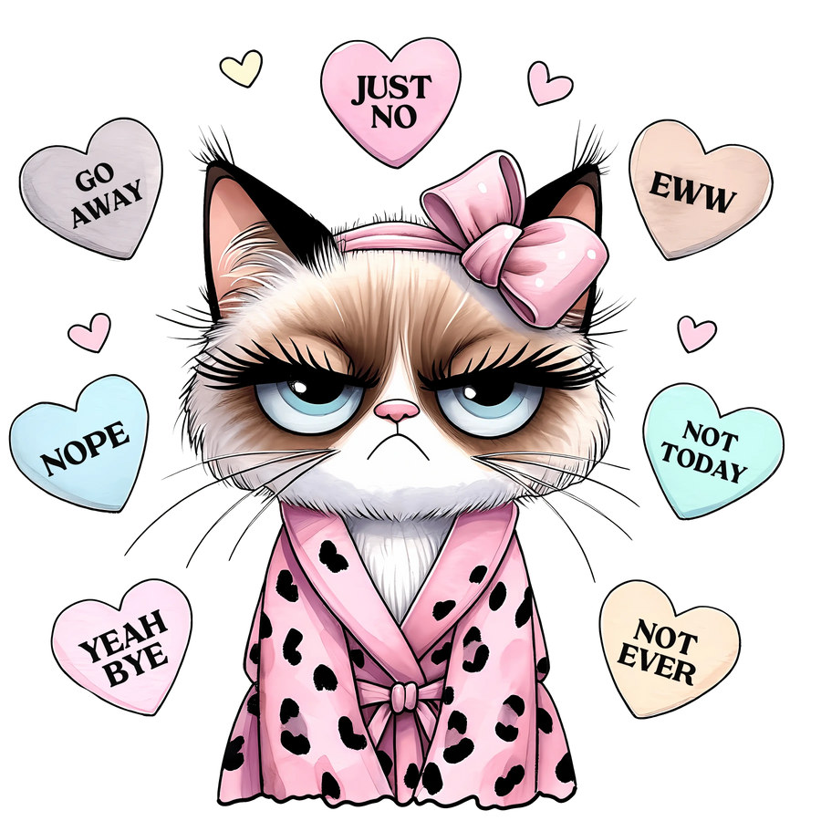 Funny Cat Conversation Hearts Design | DTF Dallas