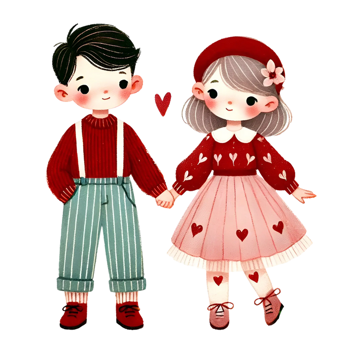 Valentine's Day Couple pressed on a garment