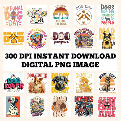National Dog Day Designs Digital PNG - DTF Dallas 