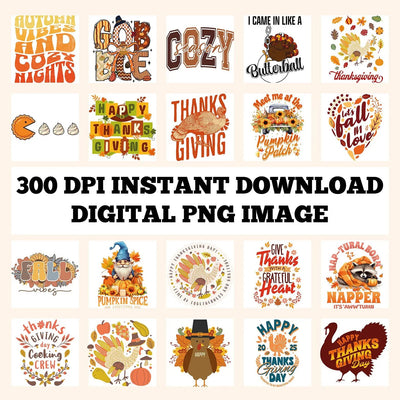 Thanksgiving Designs Digital PNG - DTF Dallas 