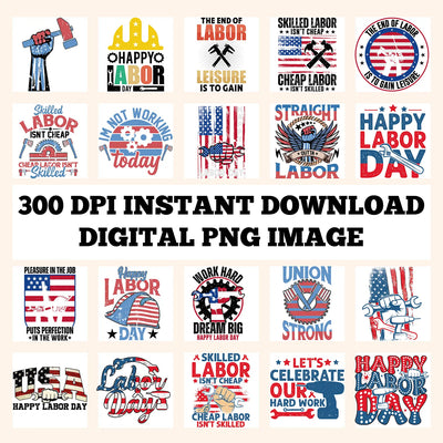 Labor Day Designs Digital PNG - DTF Dallas 