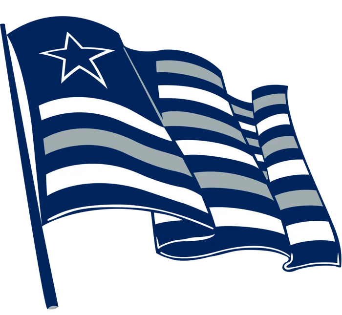 Dallas Football Flag Design pressed on a garment