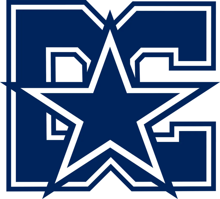 Dallas Football DC Star Design pressed on a garment