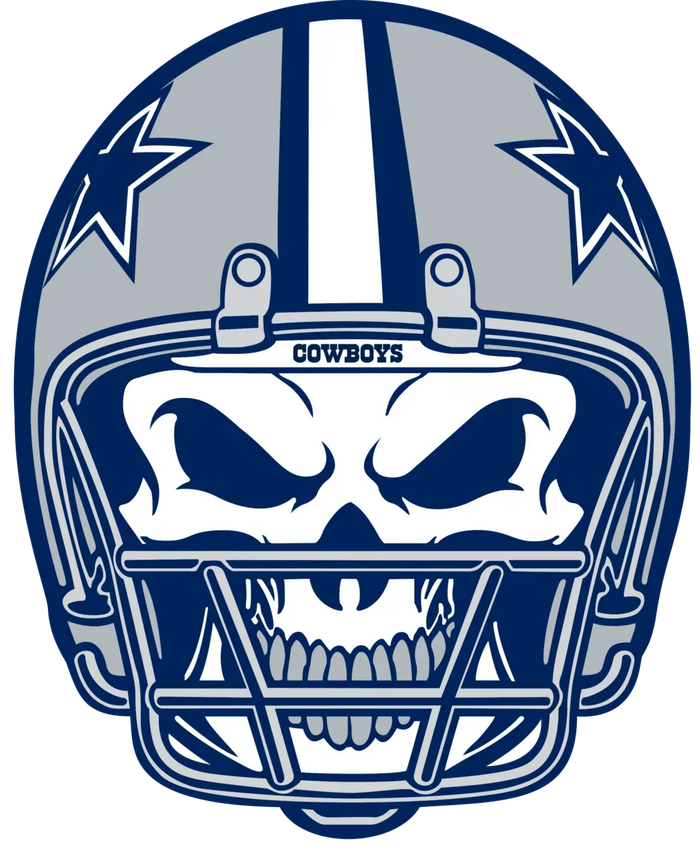 Dallas Football Skull Helmet Design pressed on a garment