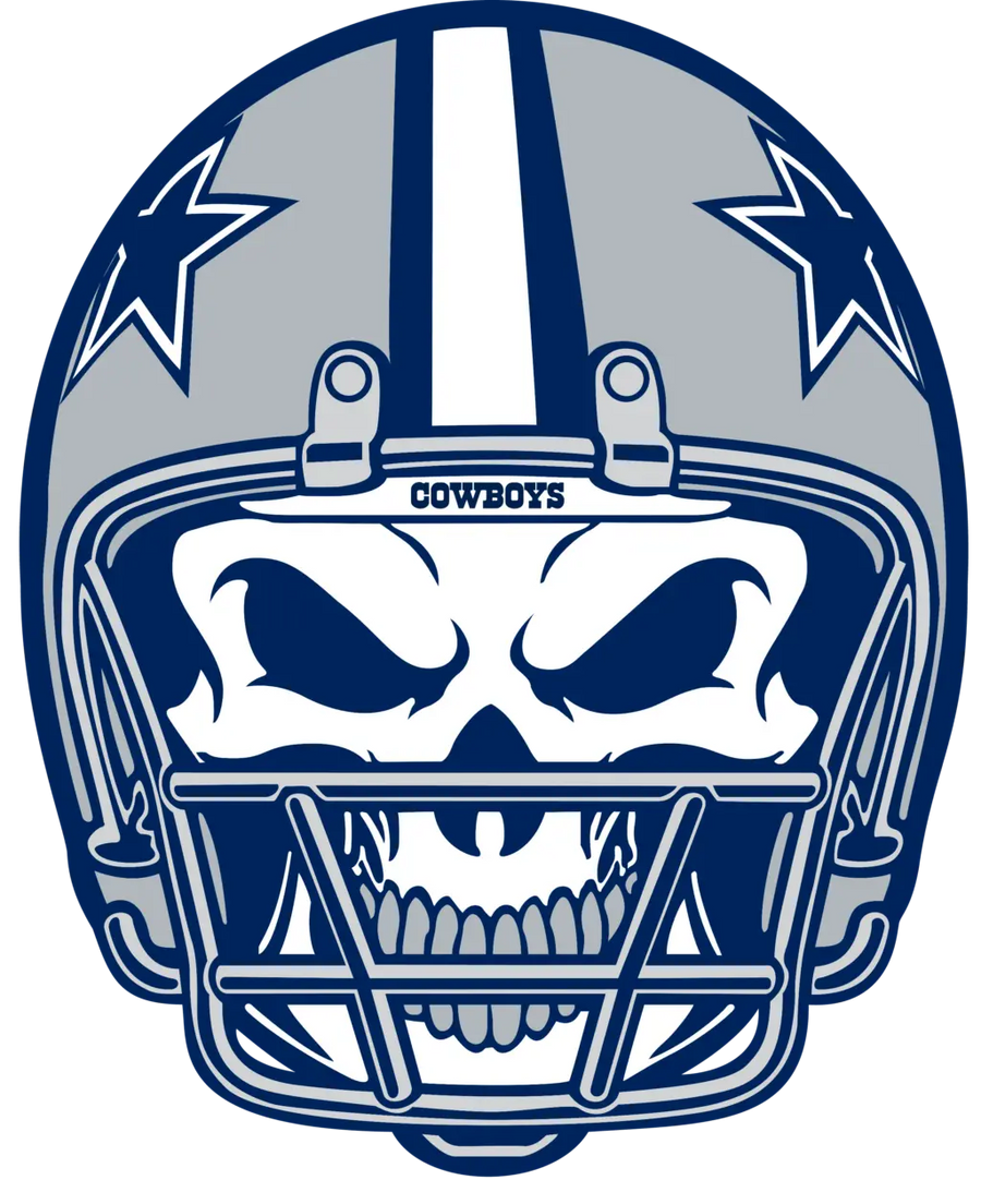 Dallas Football Skull Helmet Design - DTF Ready To Press
