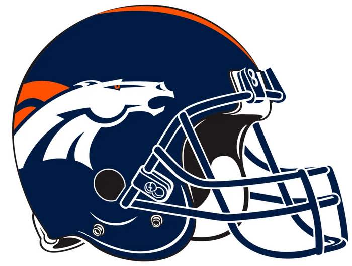 Denver Brancos Football Helmet Design pressed on a garment