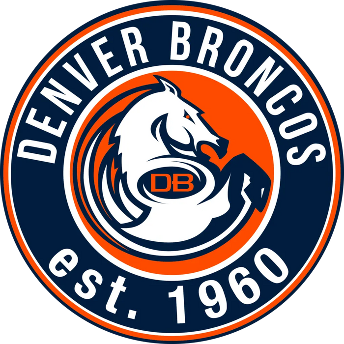 Denver Brancos Est 1960 Design pressed on a garment
