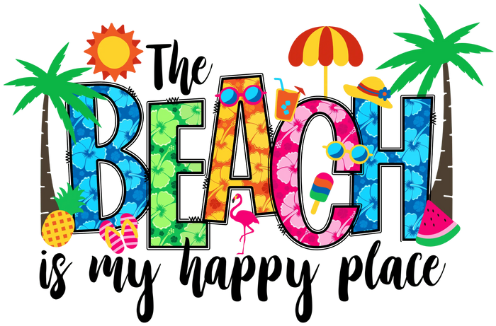 Funny Beach Vacay Design pressed on a garment