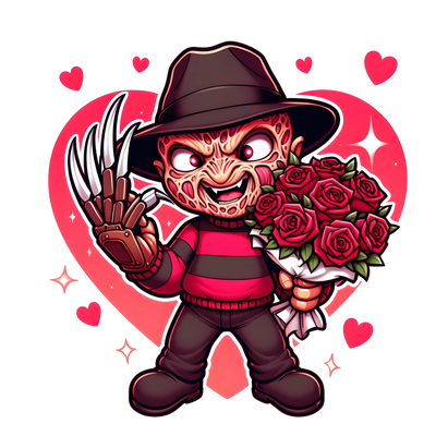 Freddy Krueger Valentine's Day Rose Design | DTF Dallas - DTF Dallas 