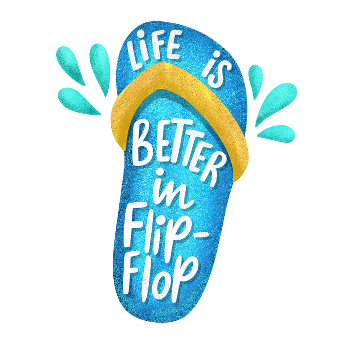 Funny Flip-Flop Design pressed on a garment