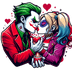 DC Joker And Harley Quinn Couple Kiss Design - DTF Ready To Press