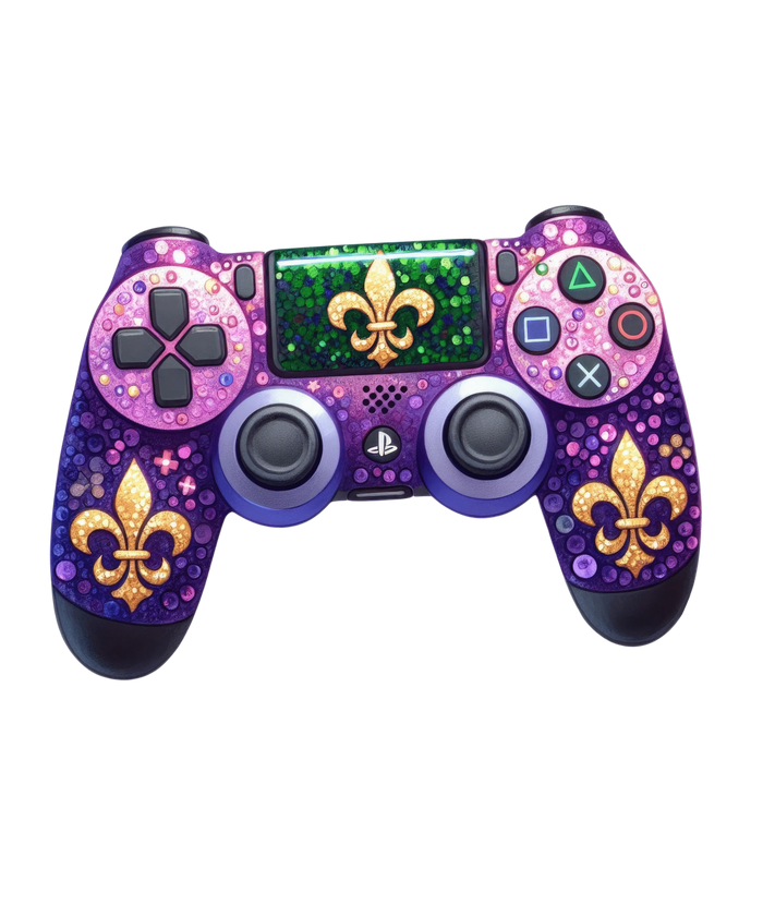 Game Day Mardi Gras Design pressed on a garment