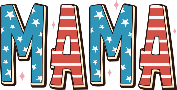 Patriotic Mama Design pressed on a garment