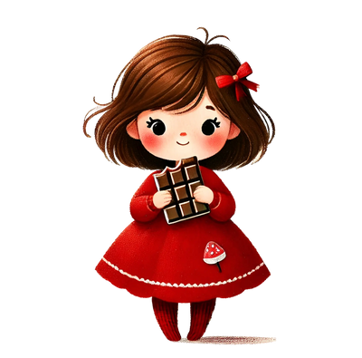 Girl Eating A Piece Of Chocolate Design | DTF Dallas - DTF Dallas 