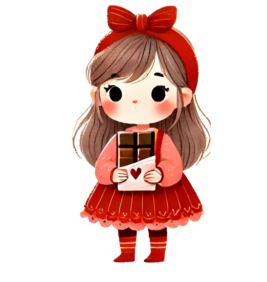 Valentine's Day Girl Eating A Piece Of Chocolate Design | DTF Dallas