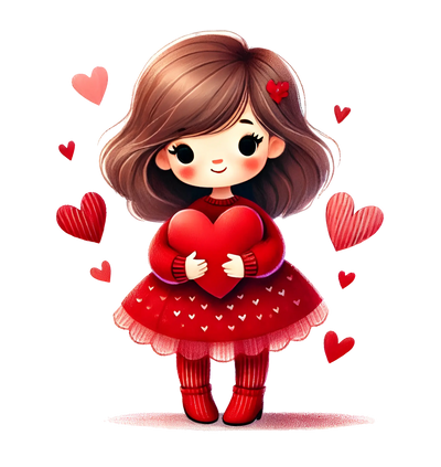 Girl Holding A Big Heart Design | DTF Dallas - DTF Dallas 