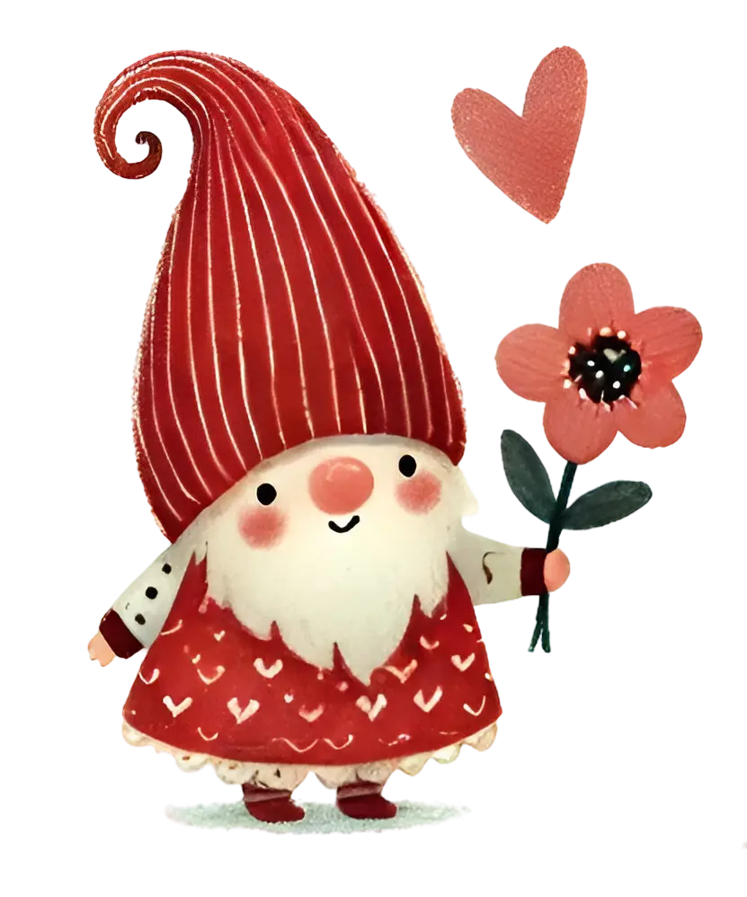 Valentine's Day Gnome Flower Design | DTF Dallas