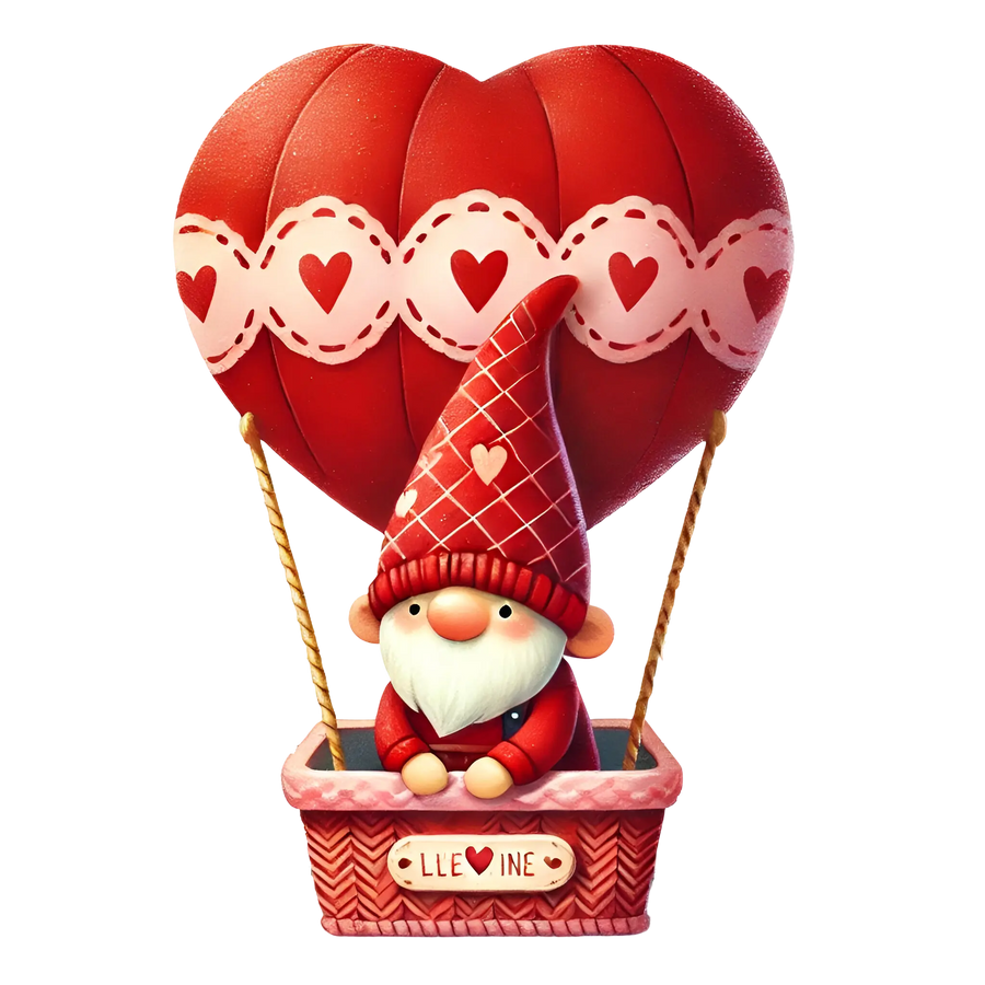 Gnome In A Hot Air Balloon Design | DTF Dallas